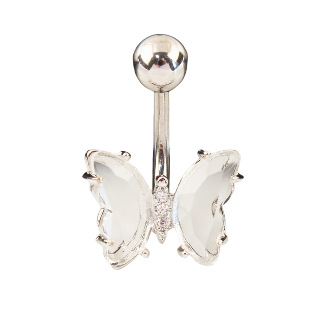 Stainless Steel Cubic Zirconia Barbell Stud Body Belly Navel Piercing Jewelry For Women Girls