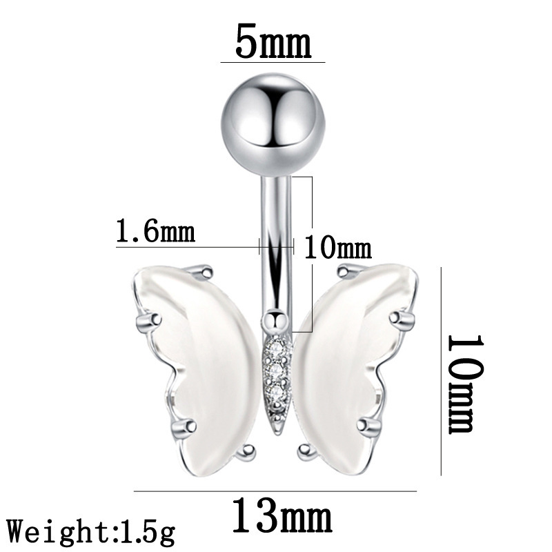 Stainless Steel Cubic Zirconia Barbell Stud Body Belly Navel Piercing Jewelry For Women Girls