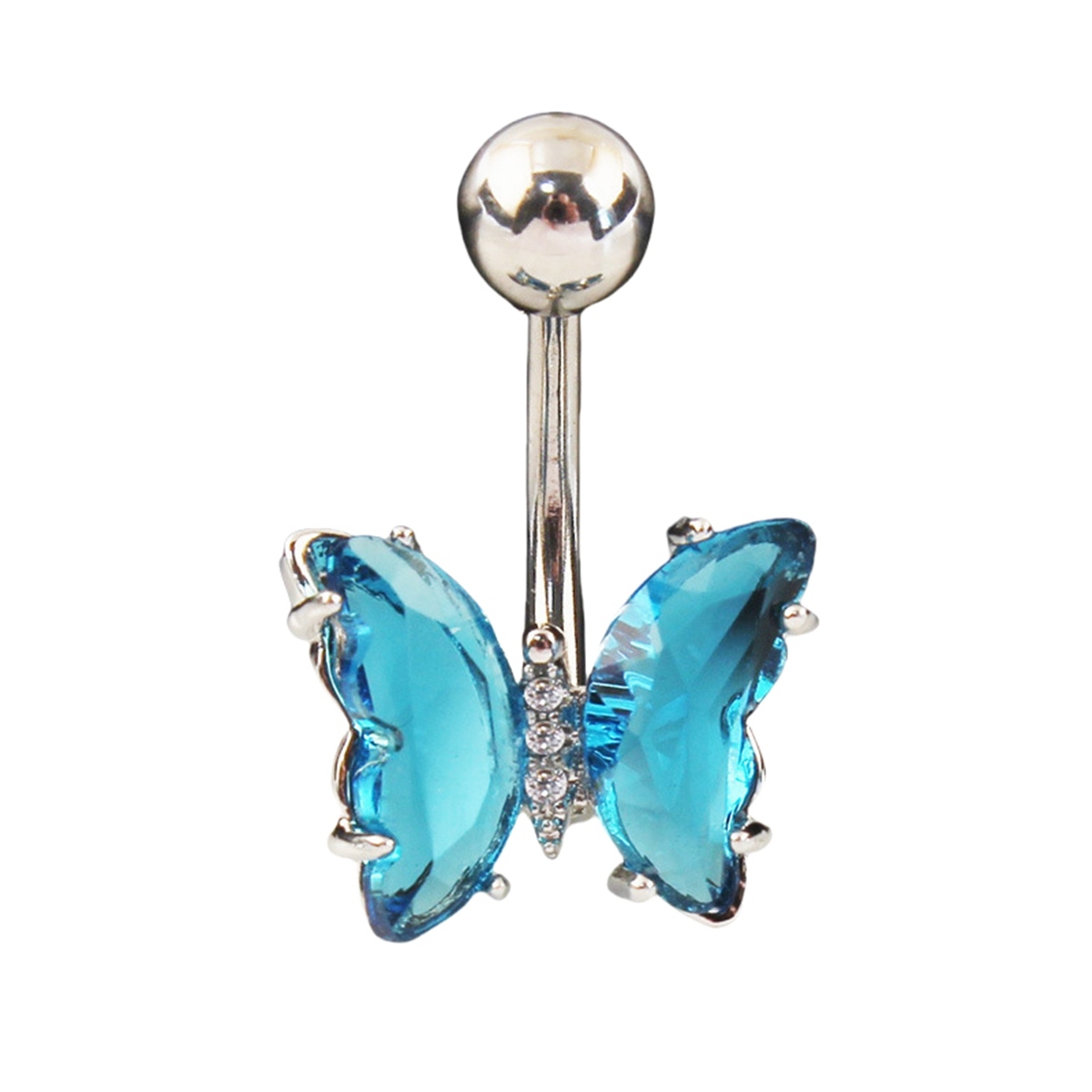 Stainless Steel Cubic Zirconia Barbell Stud Body Belly Navel Piercing Jewelry For Women Girls