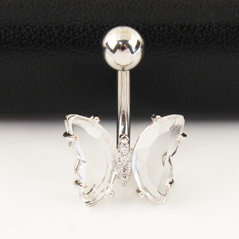 Stainless Steel Cubic Zirconia Barbell Stud Body Belly Navel Piercing Jewelry For Women Girls