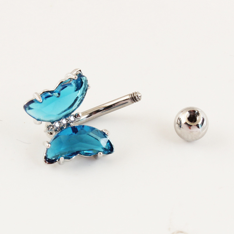 Stainless Steel Cubic Zirconia Barbell Stud Body Belly Navel Piercing Jewelry For Women Girls