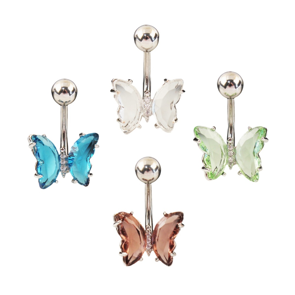 Stainless Steel Cubic Zirconia Barbell Stud Body Belly Navel Piercing Jewelry For Women Girls