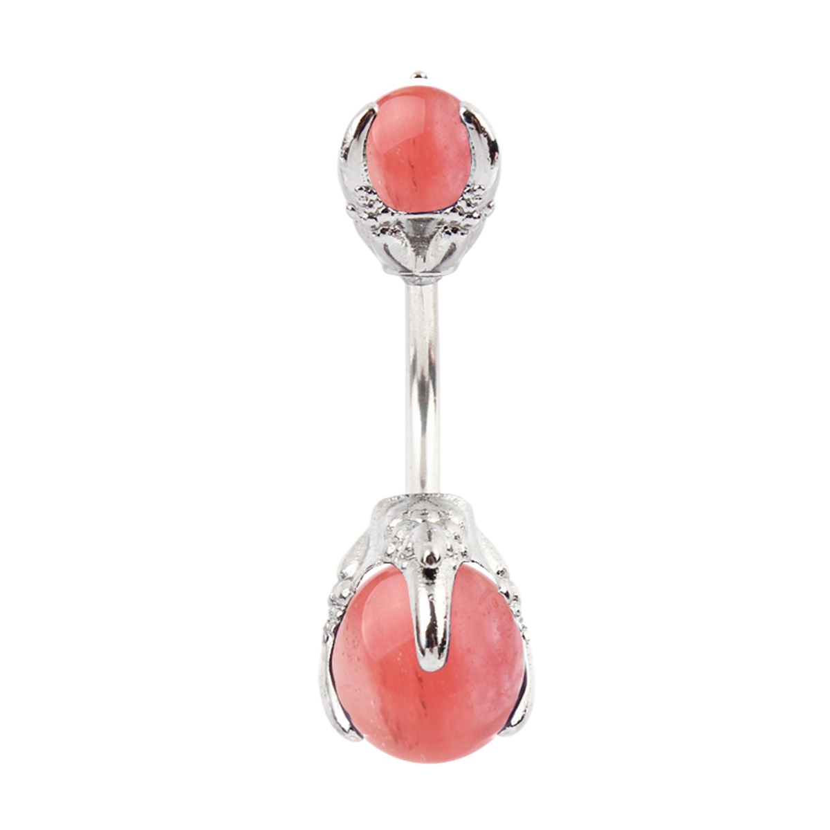 Natural Gemstone Balls Stainless Steel Barbell Stud Body Belly Navel Piercing Jewelry For Women Girls