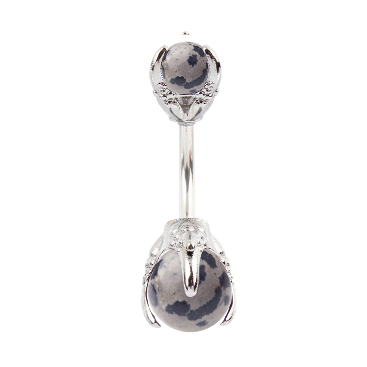Natural Gemstone Balls Stainless Steel Barbell Stud Body Belly Navel Piercing Jewelry For Women Girls