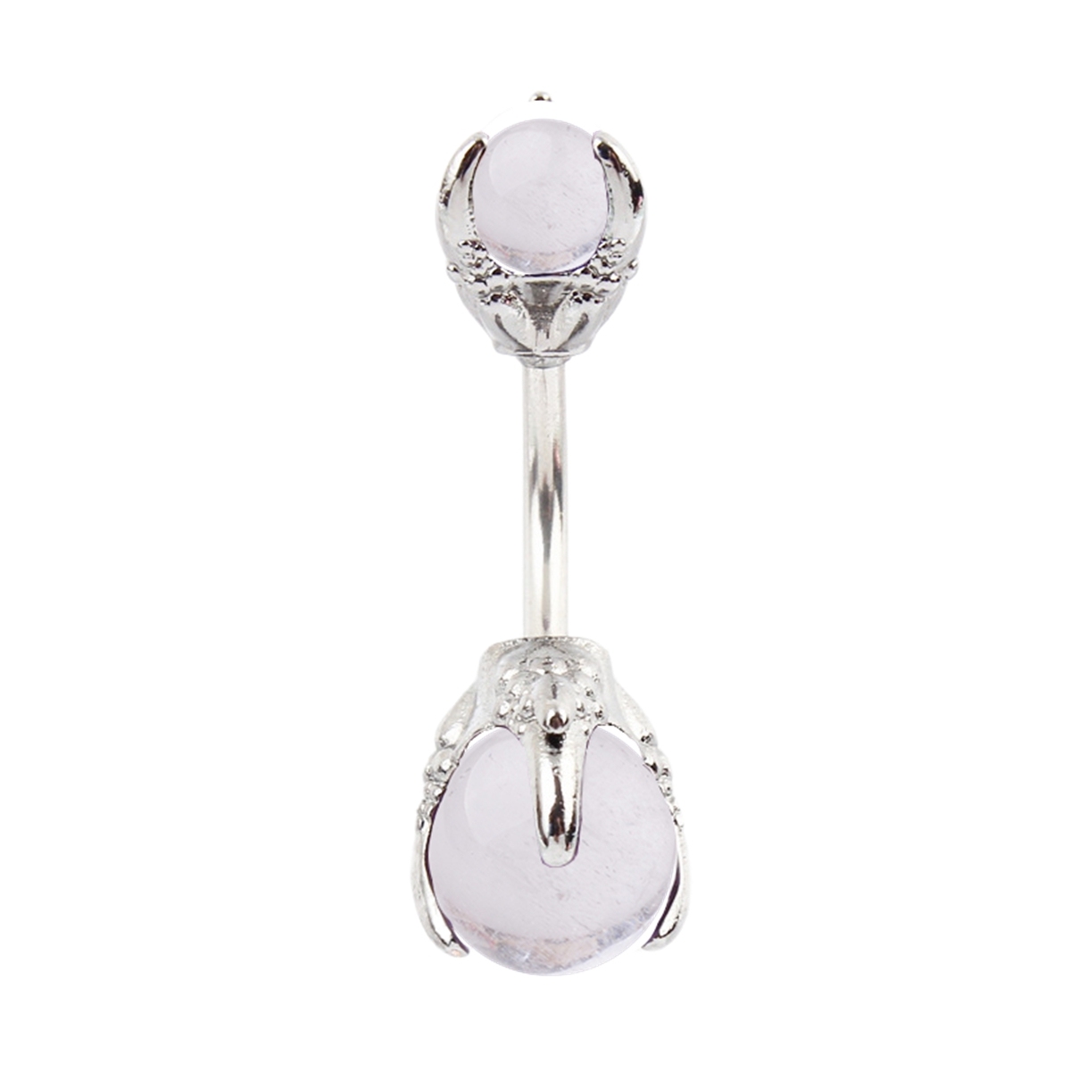 Natural Gemstone Balls Stainless Steel Barbell Stud Body Belly Navel Piercing Jewelry For Women Girls