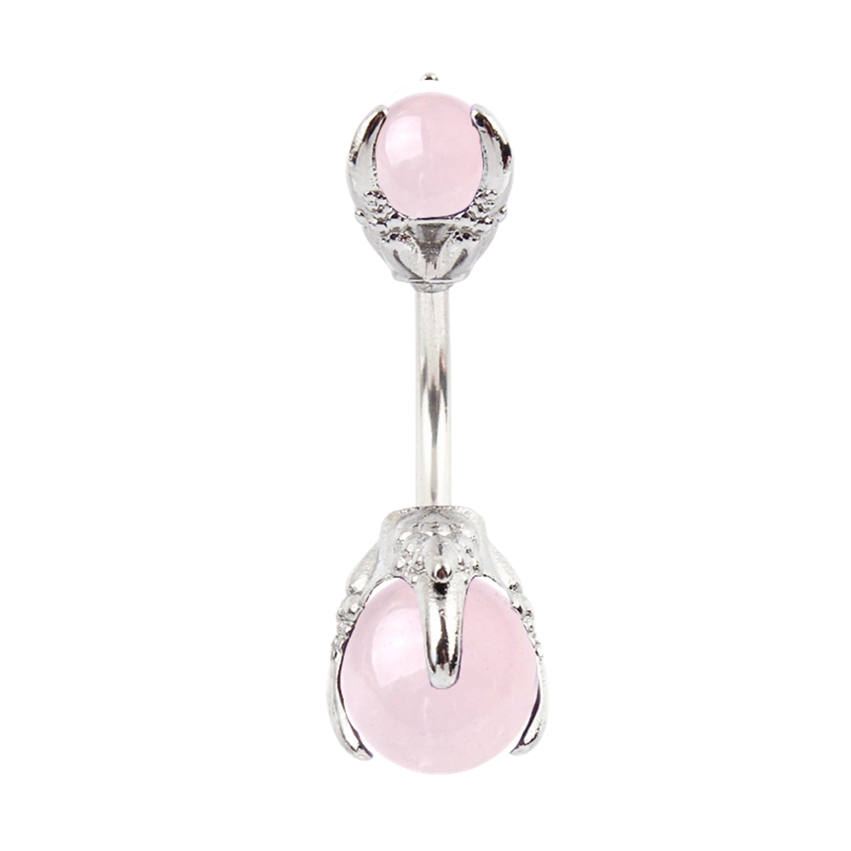 Natural Gemstone Balls Stainless Steel Barbell Stud Body Belly Navel Piercing Jewelry For Women Girls
