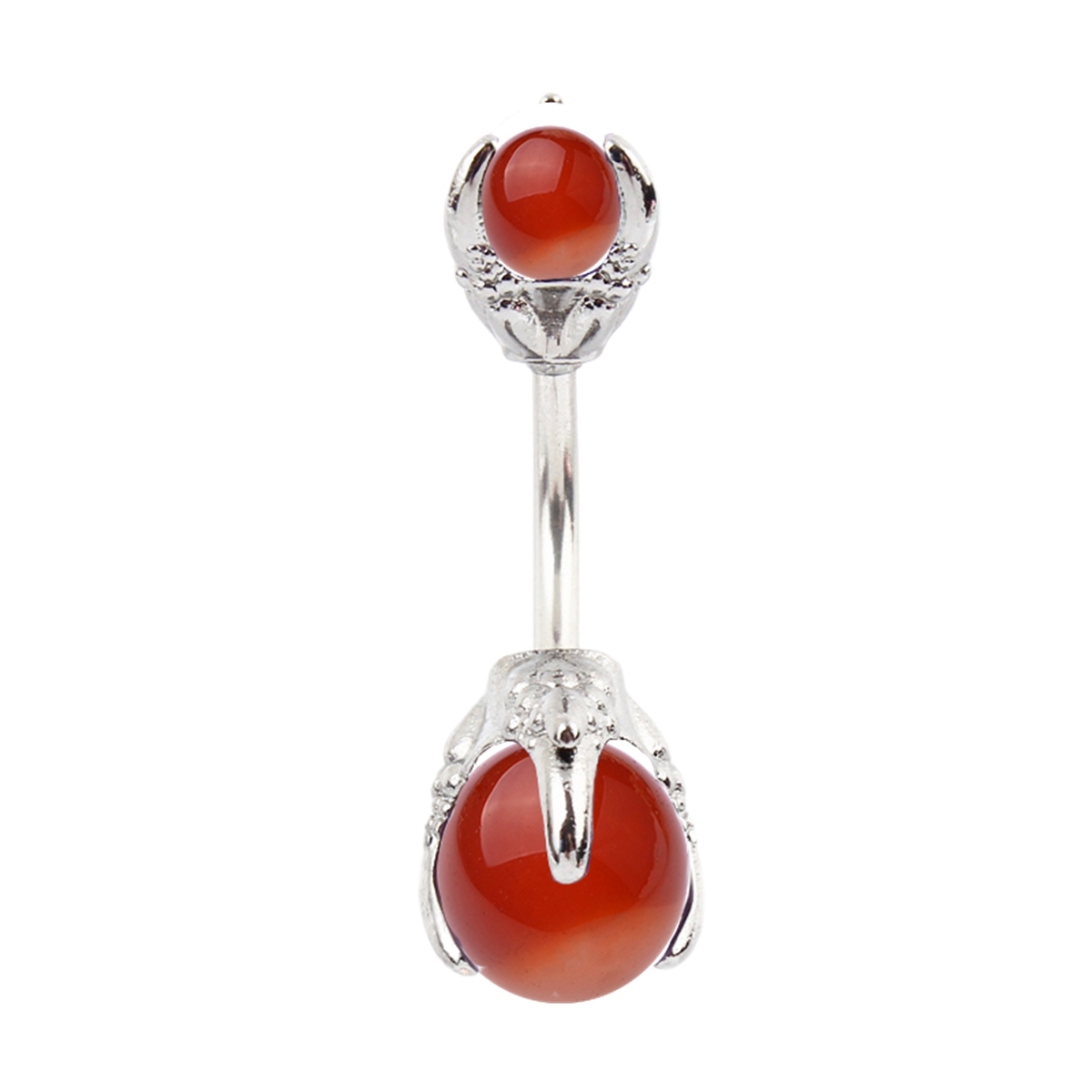 Natural Gemstone Balls Stainless Steel Barbell Stud Body Belly Navel Piercing Jewelry For Women Girls