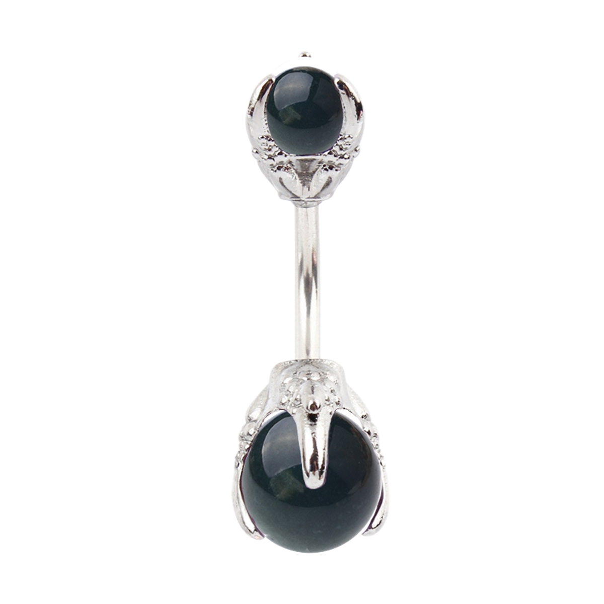 Natural Gemstone Balls Stainless Steel Barbell Stud Body Belly Navel Piercing Jewelry For Women Girls