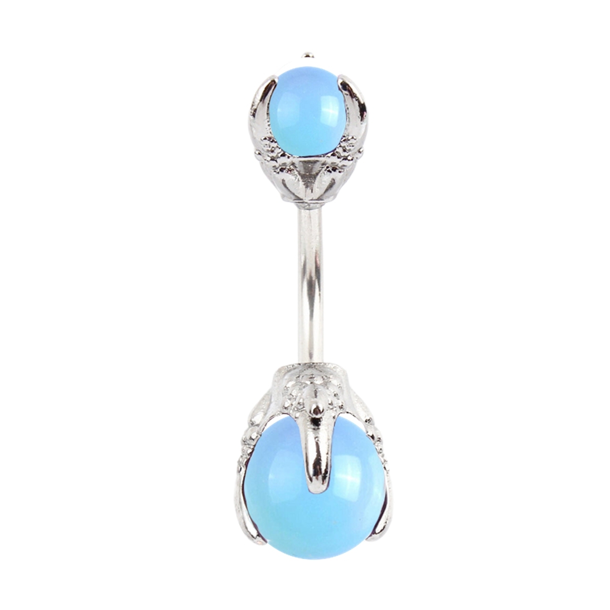 Natural Gemstone Balls Stainless Steel Barbell Stud Body Belly Navel Piercing Jewelry For Women Girls