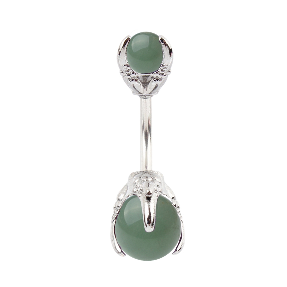 Natural Gemstone Balls Stainless Steel Barbell Stud Body Belly Navel Piercing Jewelry For Women Girls