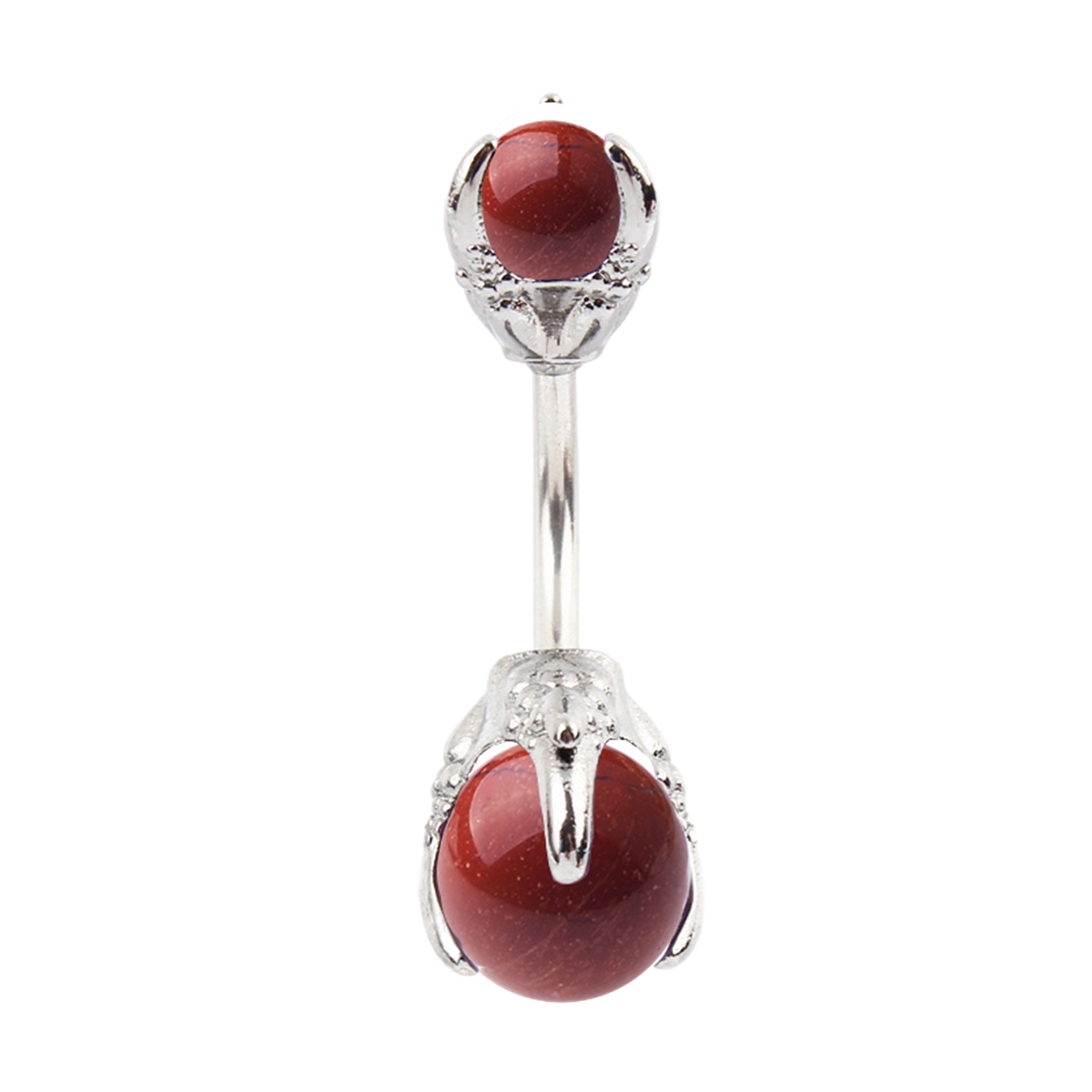 Natural Gemstone Balls Stainless Steel Barbell Stud Body Belly Navel Piercing Jewelry For Women Girls