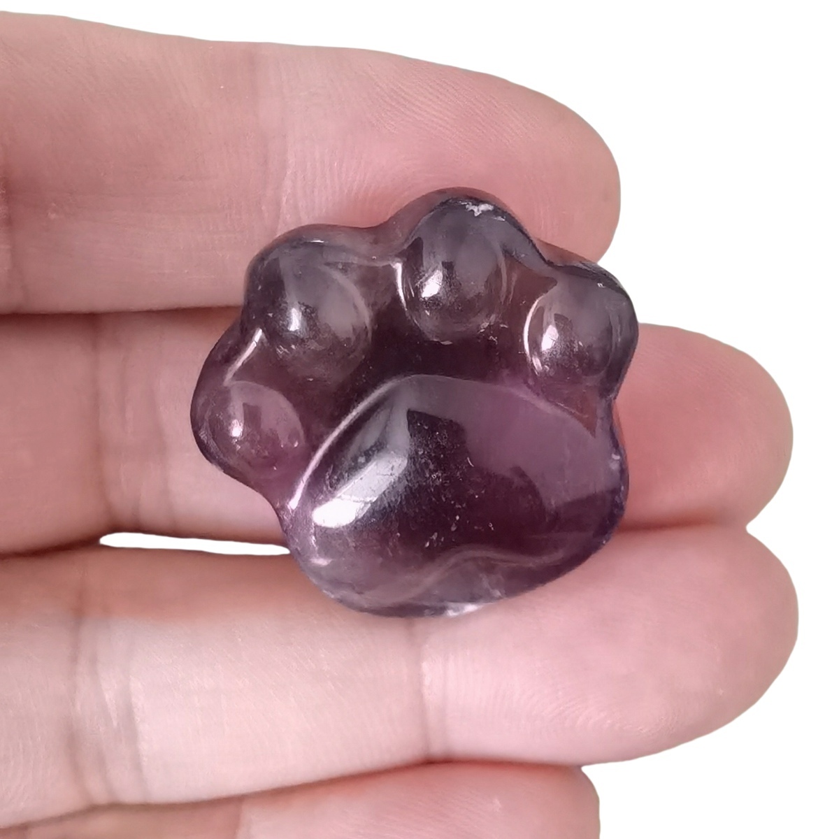 Fluorite Cat Paw Gemstone for Home Decor 28x30mm Handmade Craved Gemstone Animal Hand Claw Reiki Healing Treatment Gemstone Ornament