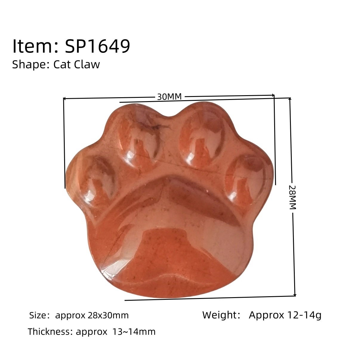 Cat Paw Gemstone for Home Decor 28x30mm Handmade Craved Gemstone Animal Hand Claw Reiki Healing Treatment Gemstone Ornament