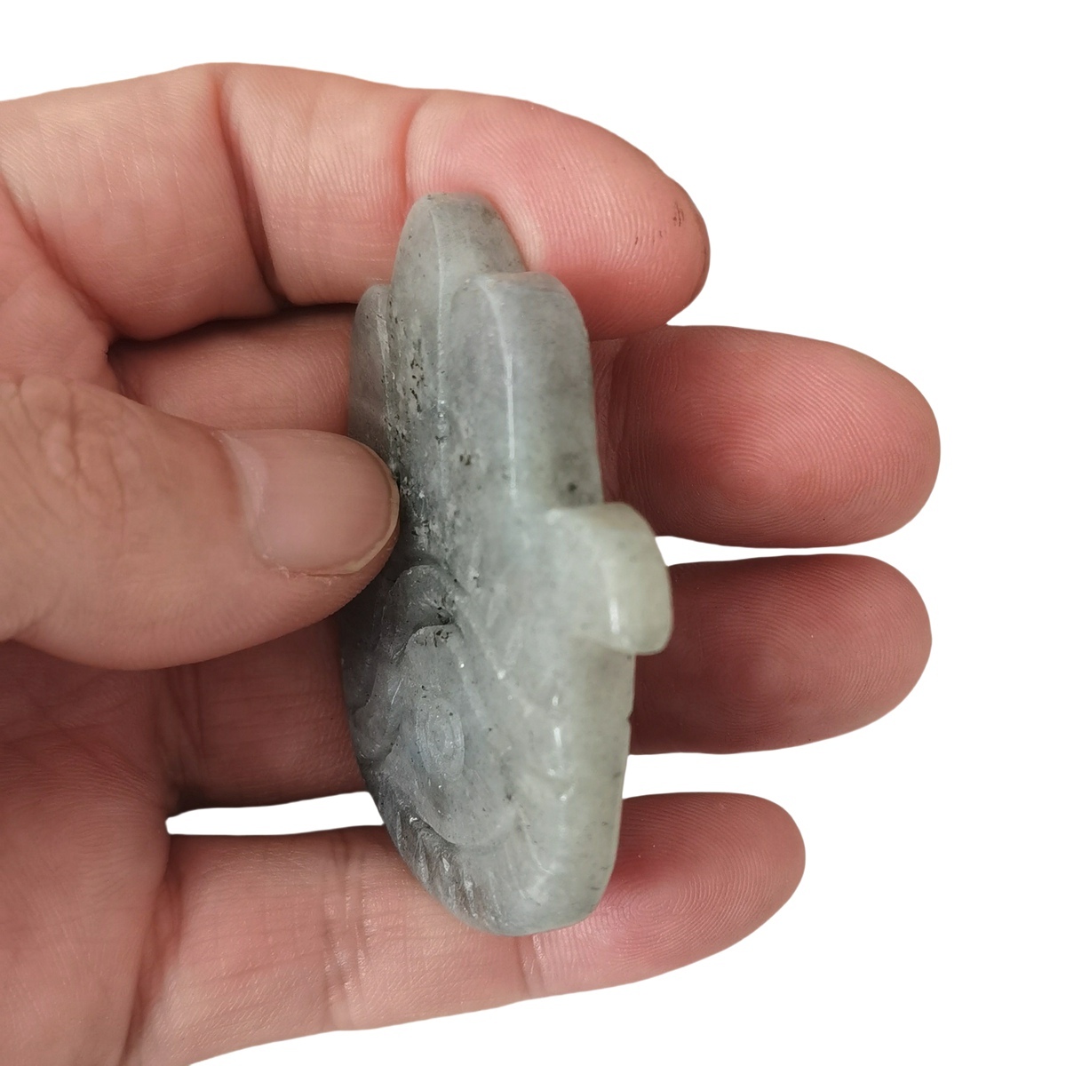 Labradorite Hand of Fatima Gemstone For  Home & Office Decor Handmade Craved Natural Stone Evil Eye Hand 50X57MM Healing Chakra Crystal Yoga Hamsa Blessing