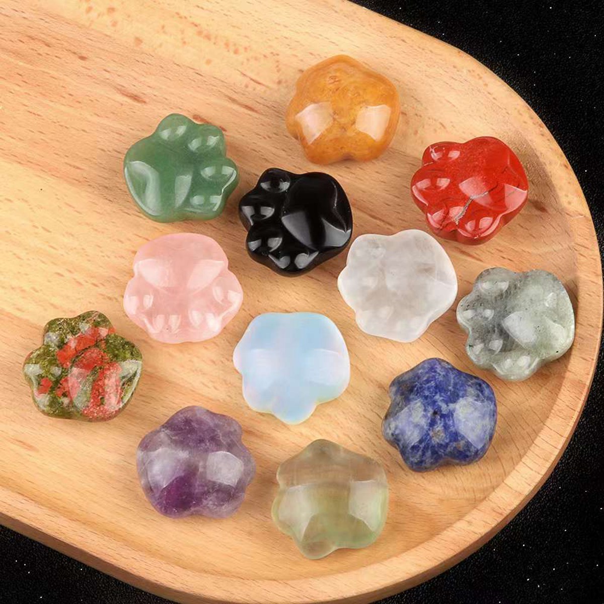 Cat Paw Gemstone for Home Decor 28x30mm Handmade Craved Gemstone Animal Hand Claw Reiki Healing Treatment Gemstone Ornament