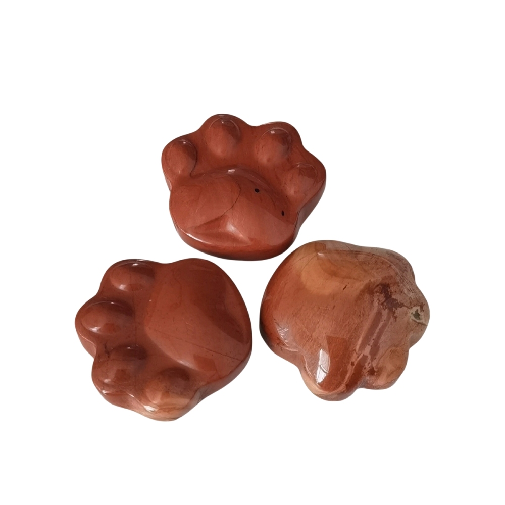 Red Jasper Cat Paw Gemstone for Home Decor 28x30mm Handmade Craved Gemstone Animal Hand Claw Reiki Healing Treatment Gemstone Ornament