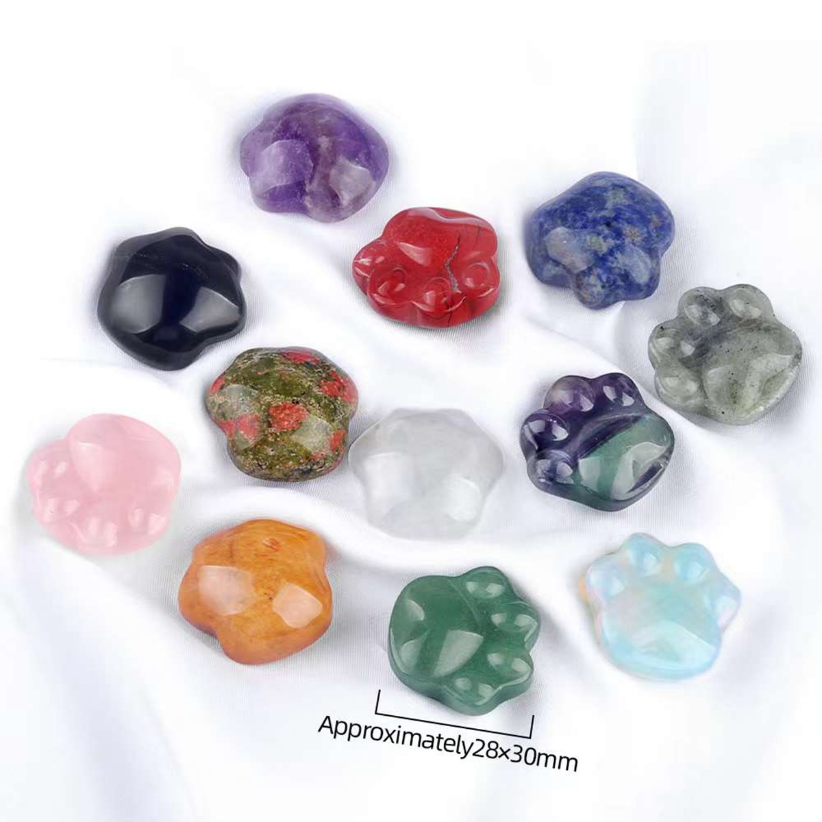 Cat Paw Gemstone for Home Decor 28x30mm Handmade Craved Gemstone Animal Hand Claw Reiki Healing Treatment Gemstone Ornament