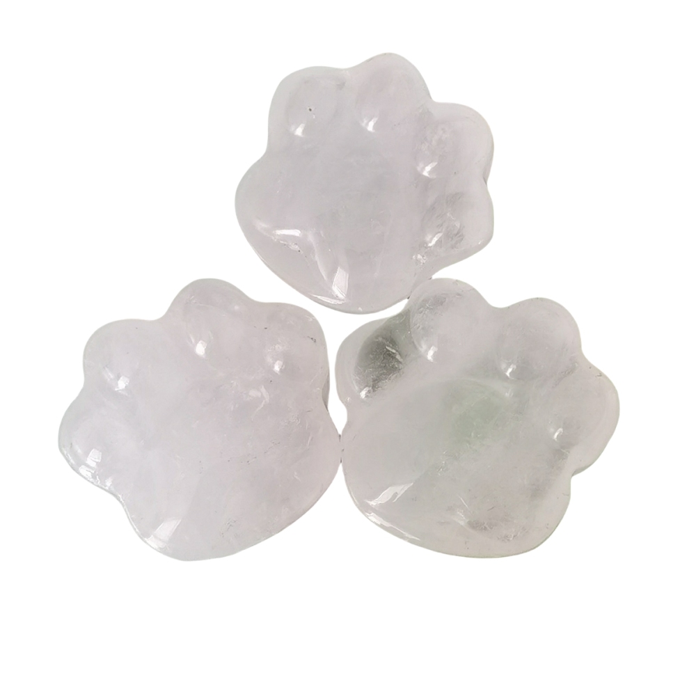 Rose Quartz Cat Paw Gemstone for Home Decor 28x30mm Handmade Craved Gemstone Animal Hand Claw Reiki Healing Treatment Gemstone Ornament