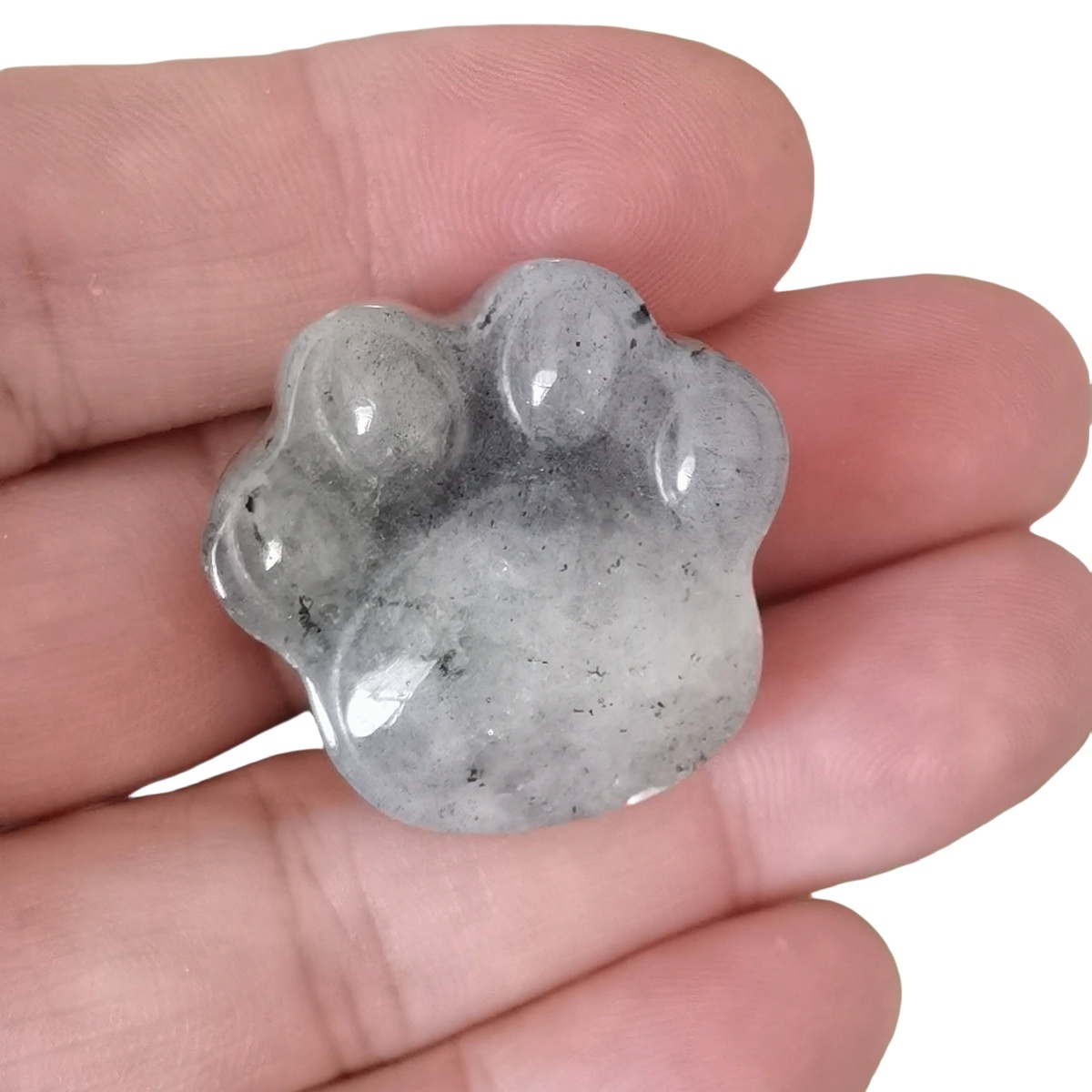 Labradorite Cat Paw Gemstone for Home Decor 28x30mm Handmade Craved Gemstone Animal Hand Claw Reiki Healing Treatment Gemstone Ornament