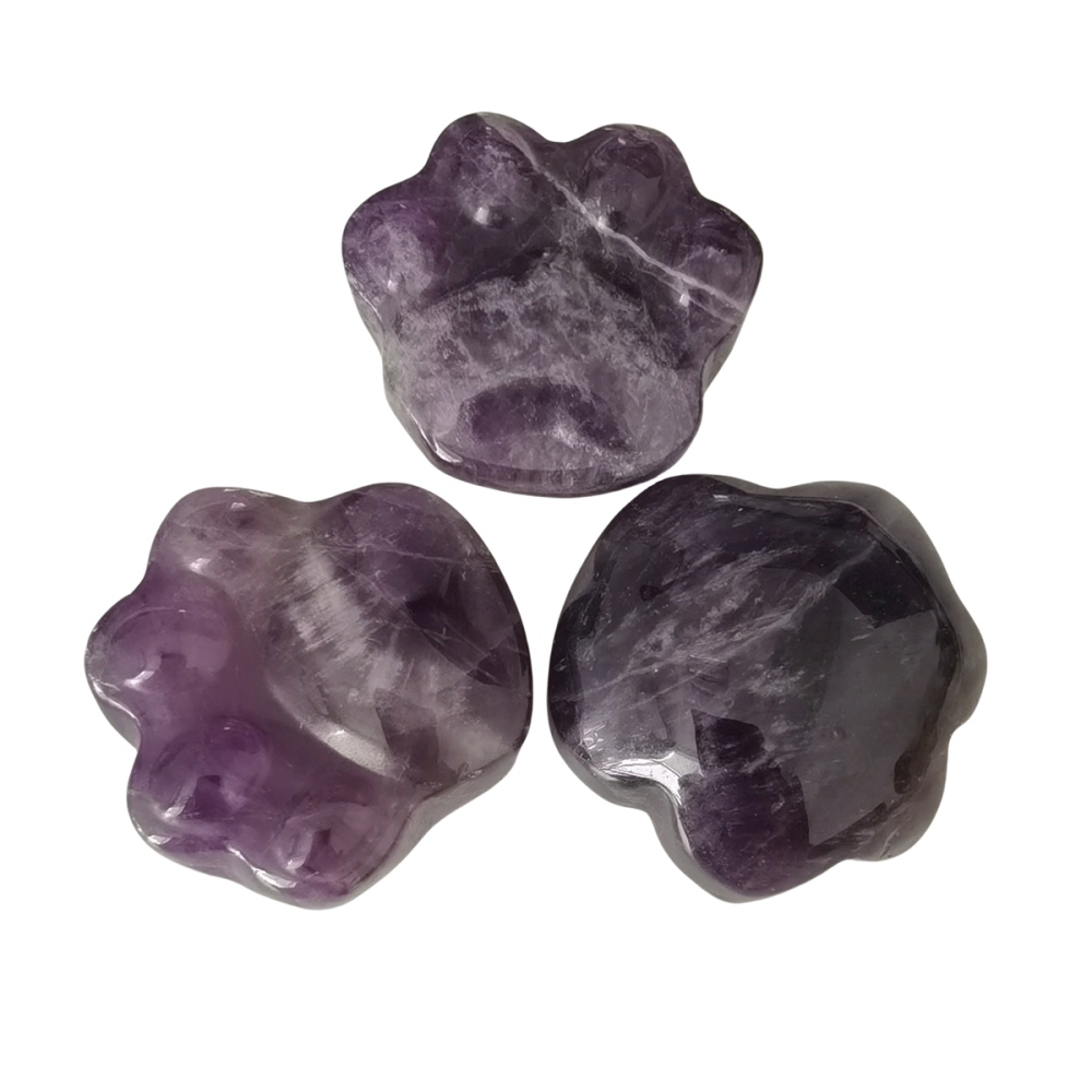 Amethyst Cat Paw Gemstone for Home Decor 28x30mm Handmade Craved Gemstone Animal Hand Claw Reiki Healing Treatment Gemstone Ornament