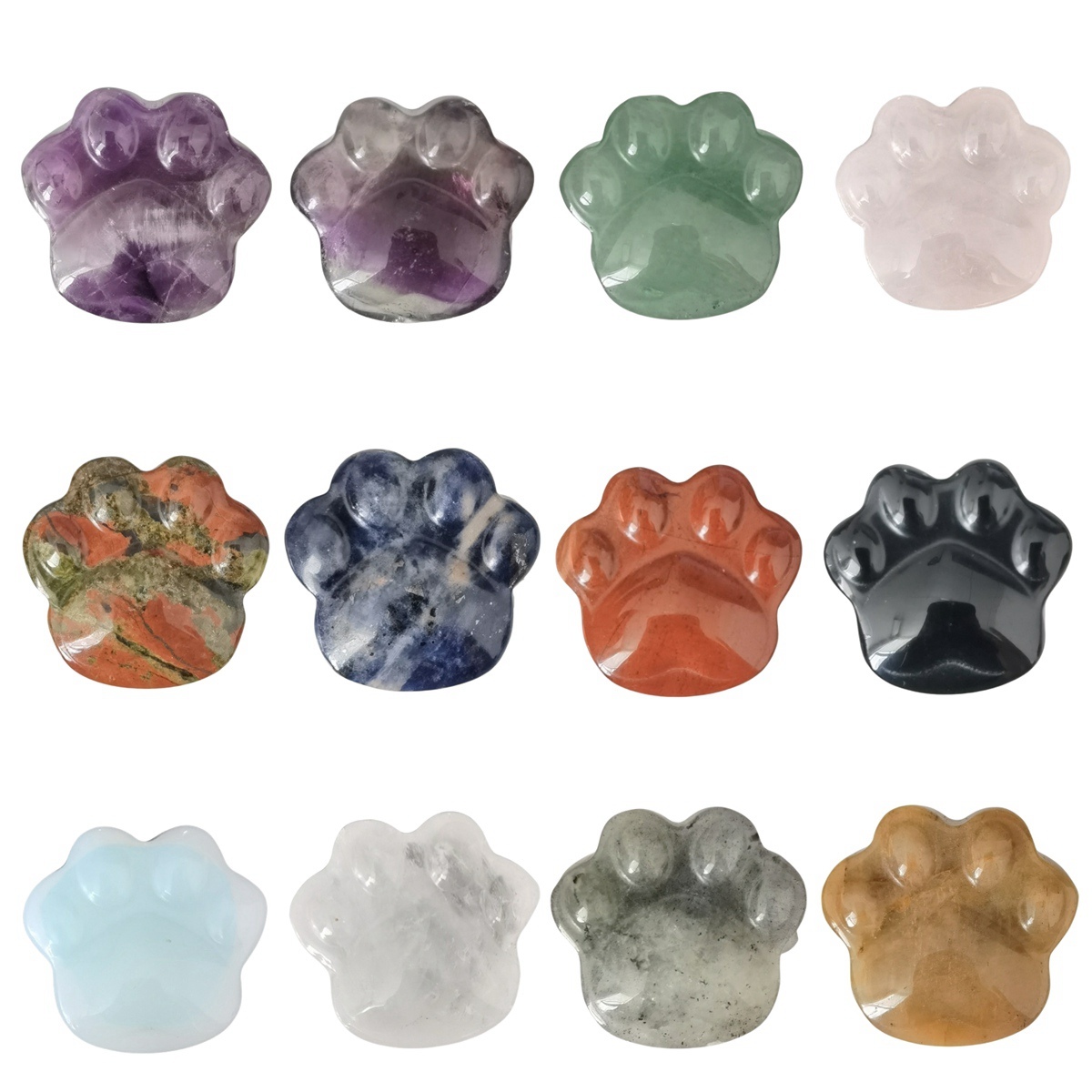 Cat Paw Gemstone for Home Decor 28x30mm Handmade Craved Gemstone Animal Hand Claw Reiki Healing Treatment Gemstone Ornament