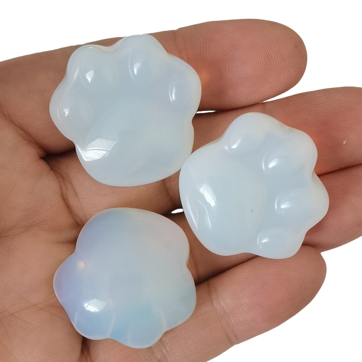 Opal Cat Paw Gemstone for Home Decor 28x30mm Handmade Craved Gemstone Animal Hand Claw Reiki Healing Treatment Gemstone Ornament