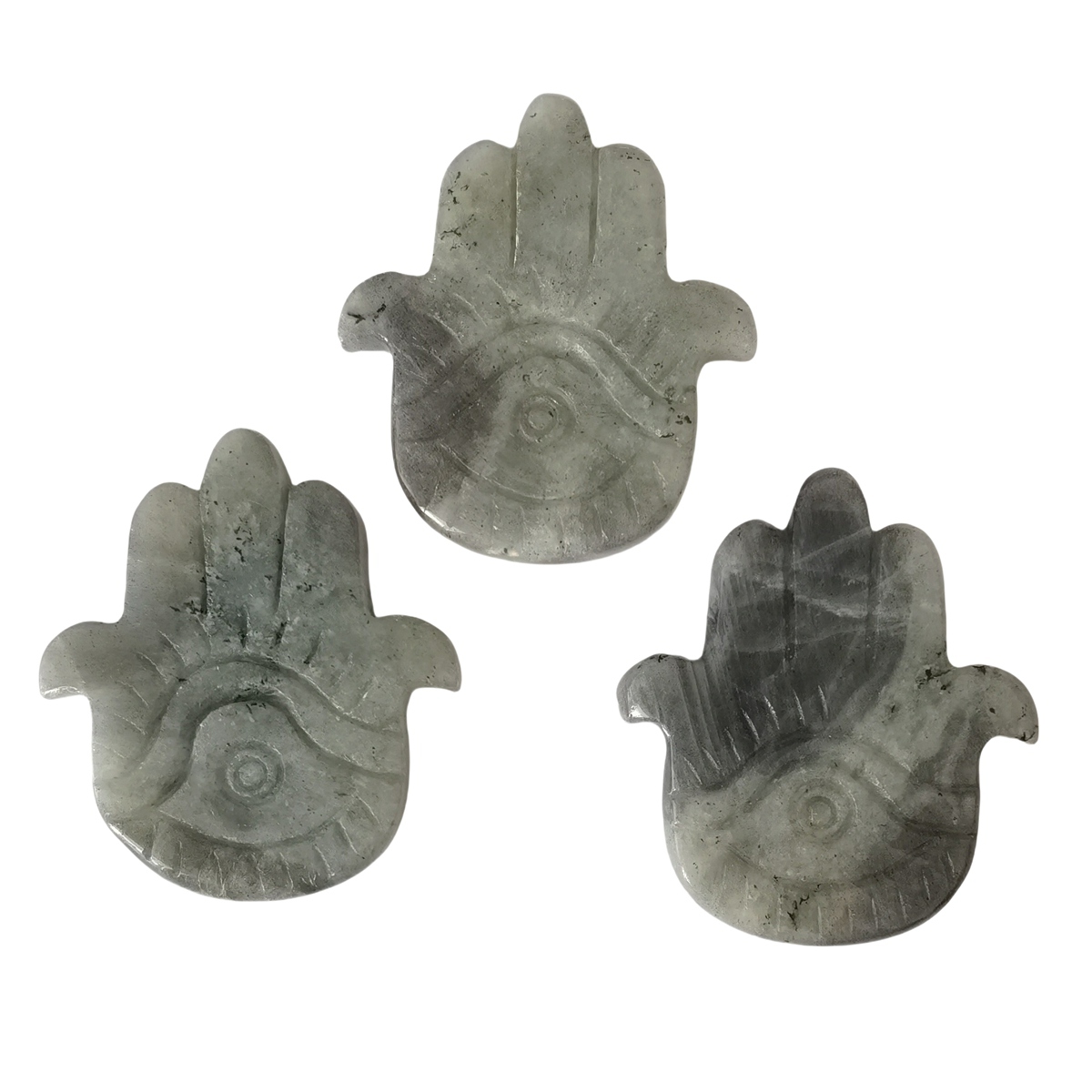 Labradorite Hand of Fatima Gemstone For  Home & Office Decor Handmade Craved Natural Stone Evil Eye Hand 50X57MM Healing Chakra Crystal Yoga Hamsa Blessing