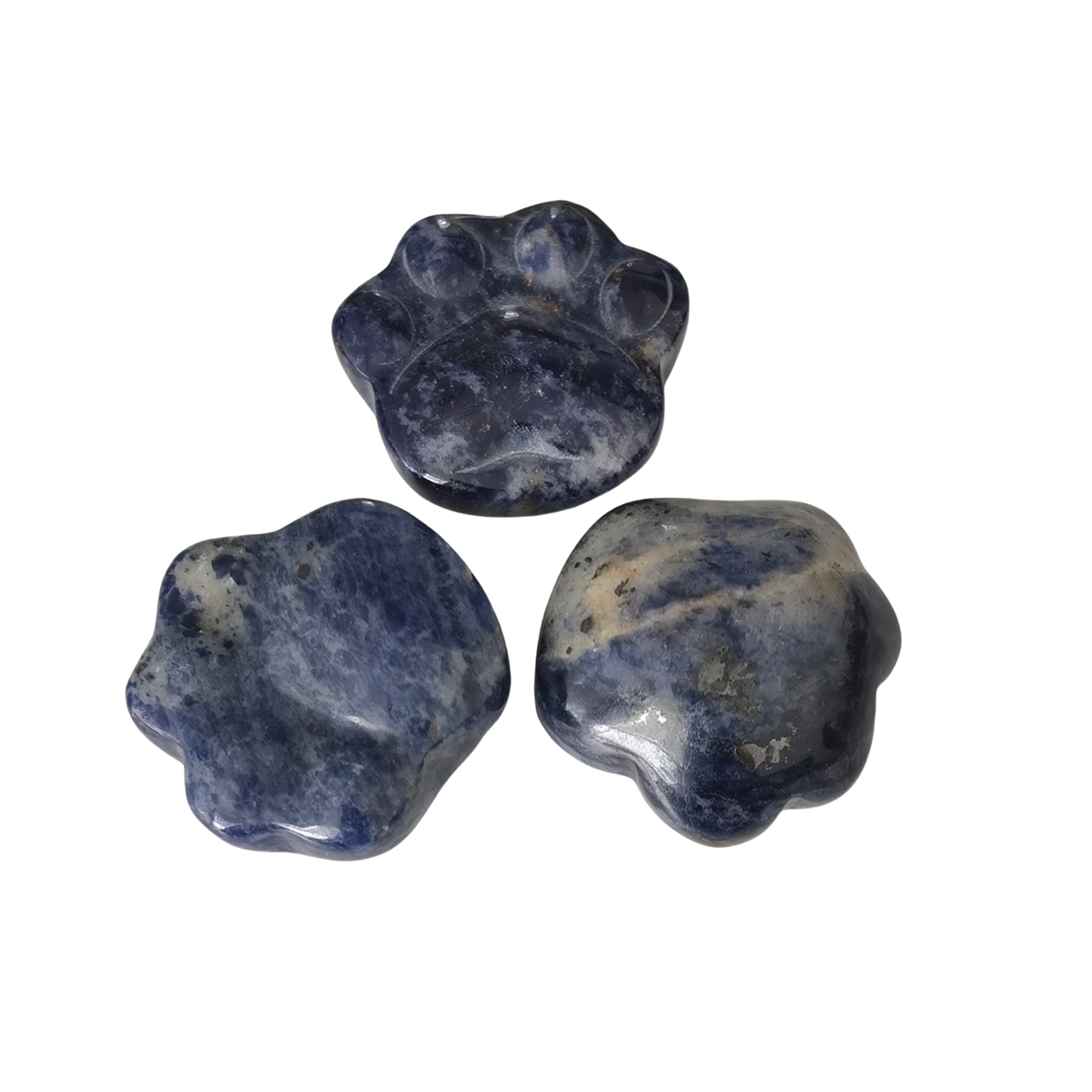 Sodalite Cat Paw Gemstone for Home Decor 28x30mm Handmade Craved Gemstone Animal Hand Claw Reiki Healing Treatment Gemstone Ornament