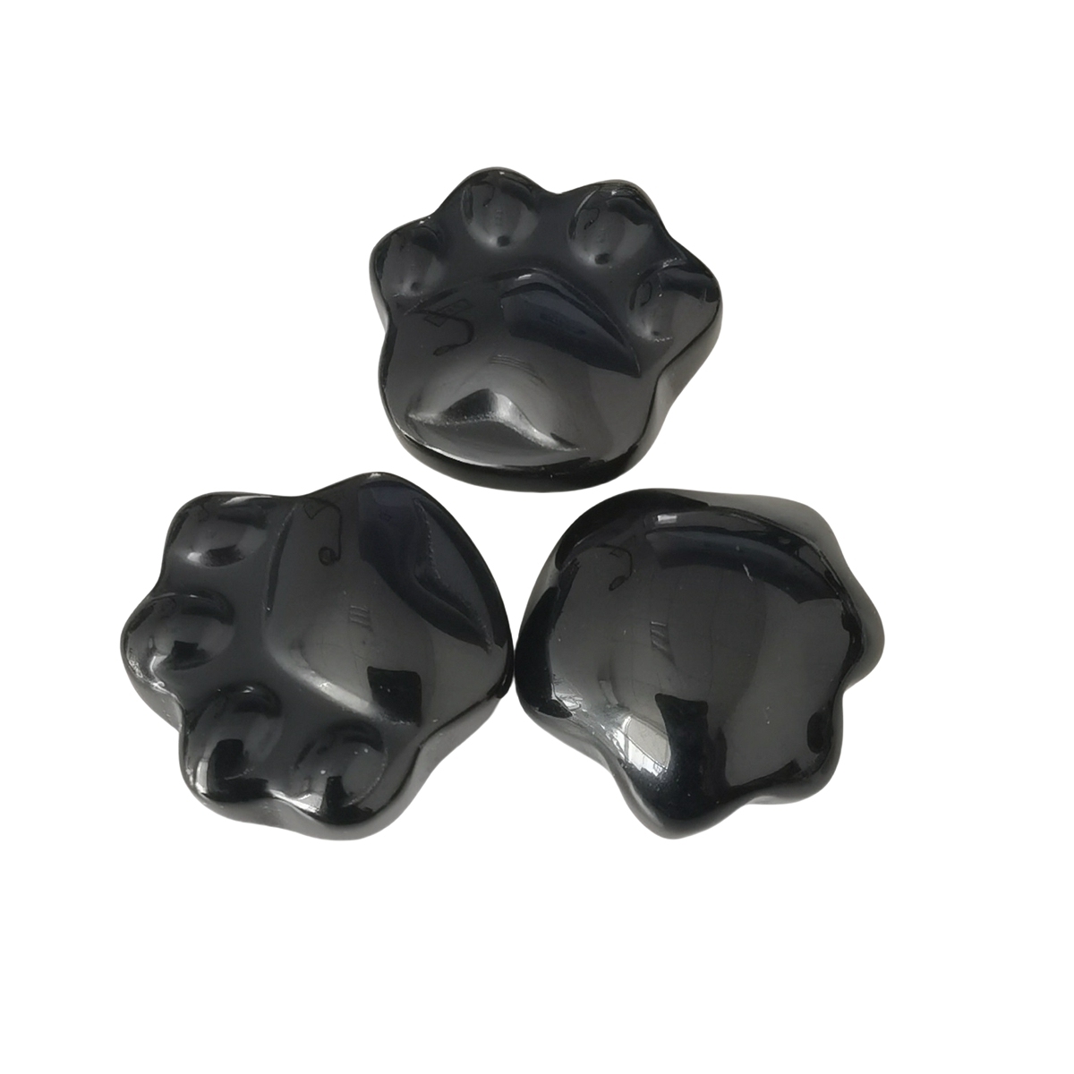 Black Obsidian Cat Paw Gemstone for Home Decor 28x30mm Handmade Craved Gemstone Animal Hand Claw Reiki Healing Treatment Gemstone Ornament