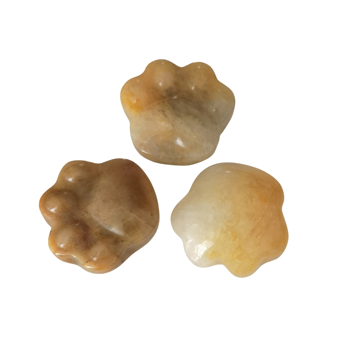 Yellow Jade Cat Paw Gemstone for Home Decor 28x30mm Handmade Craved Gemstone Animal Hand Claw Reiki Healing Treatment Gemstone Ornament