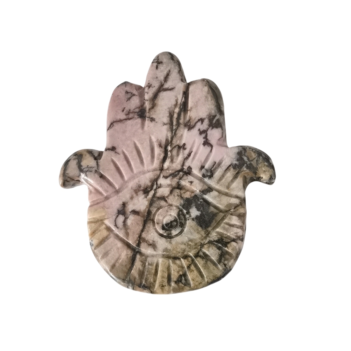 Hand of Fatima Gemstone For  Home & Office Decor Handmade Craved Natural Stone Evil Eye Hand 50X57MM Healing Chakra Crystal Yoga Hamsa Blessing