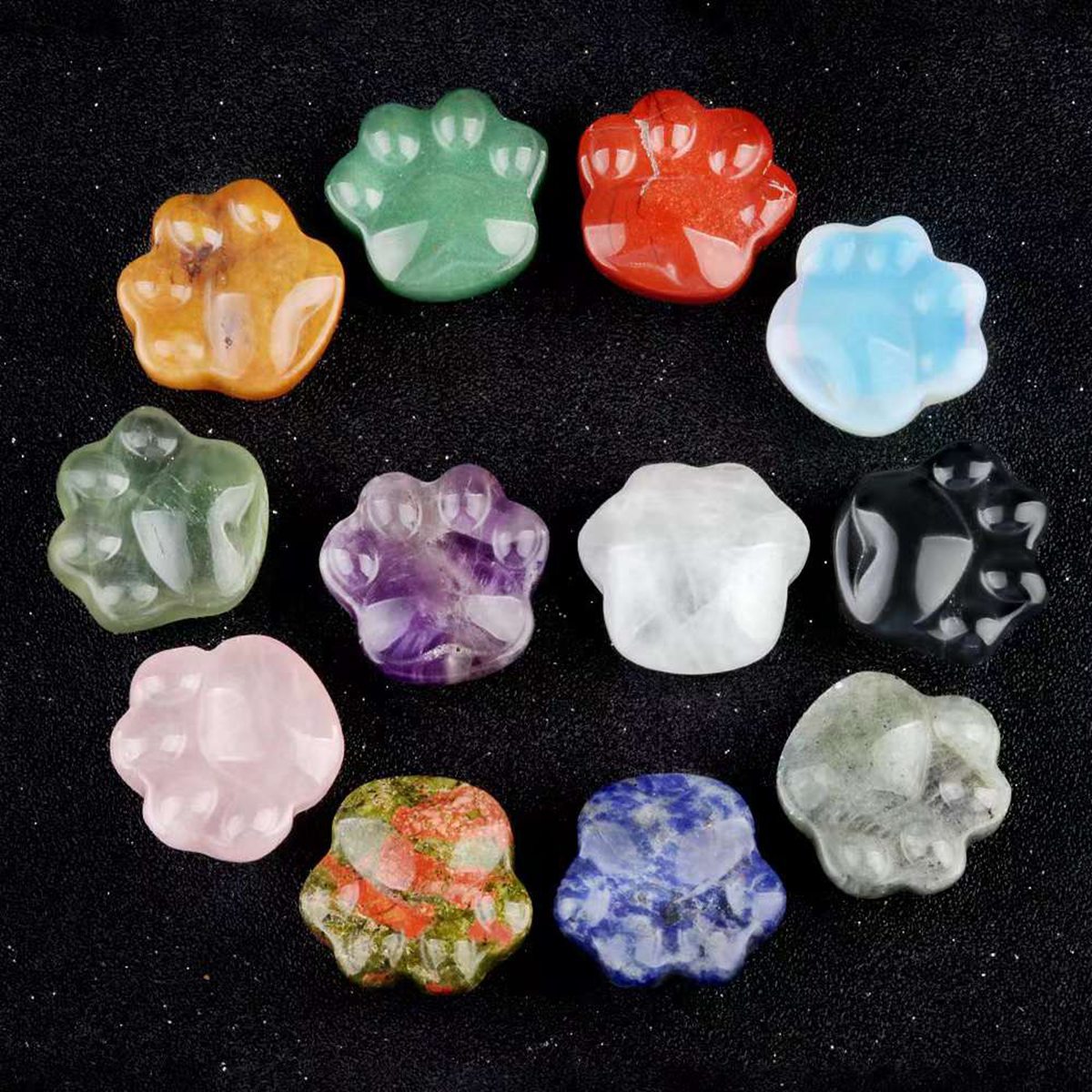 Cat Paw Gemstone for Home Decor 28x30mm Handmade Craved Gemstone Animal Hand Claw Reiki Healing Treatment Gemstone Ornament