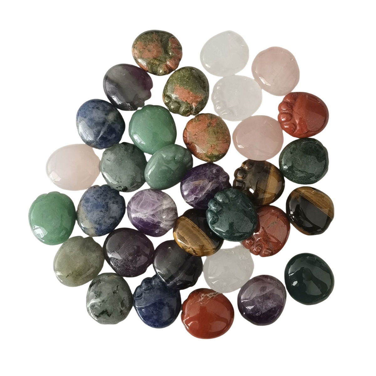 Children Foot Palm Gemstone for Decor Handmade Craved Reiki Healing Treatment Gemstone Ornament