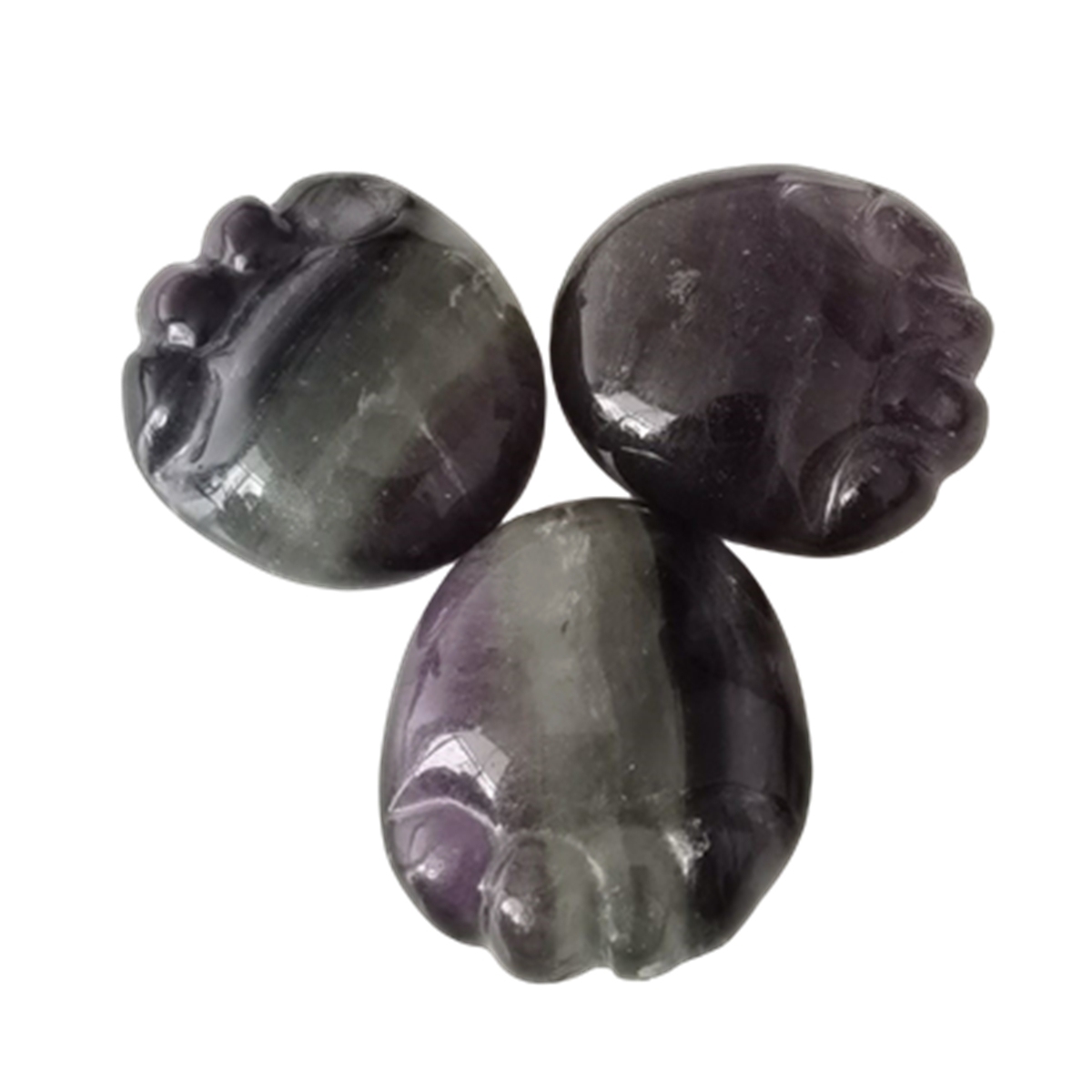 Fluorite Children Foot Palm Gemstone for Decor Handmade Craved Reiki Healing Treatment Gemstone Ornament