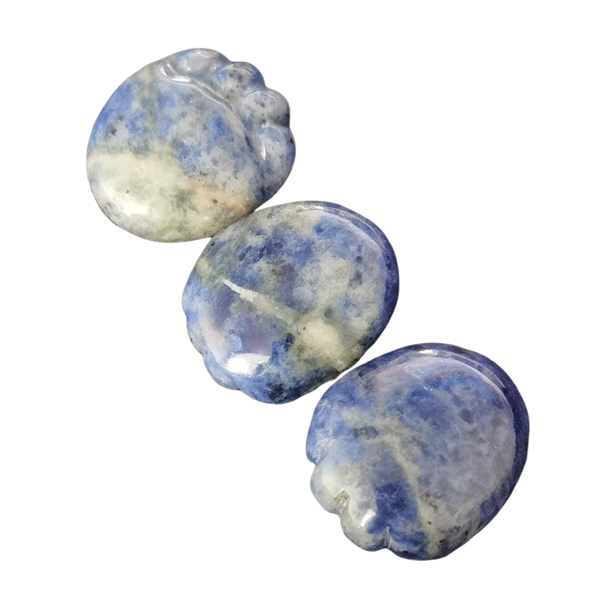 Sodalite Children Foot Palm Gemstone for Decor Handmade Craved Reiki Healing Treatment Gemstone Ornament