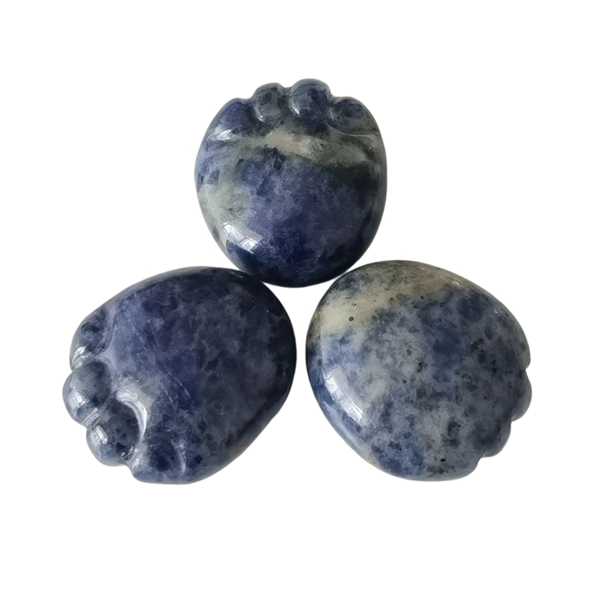 Sodalite Children Foot Palm Gemstone for Decor Handmade Craved Reiki Healing Treatment Gemstone Ornament