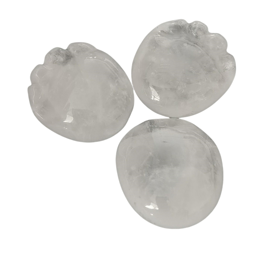 Quartz Crystal Children Foot Palm Gemstone for Decor Handmade Craved Reiki Healing Treatment Gemstone Ornament