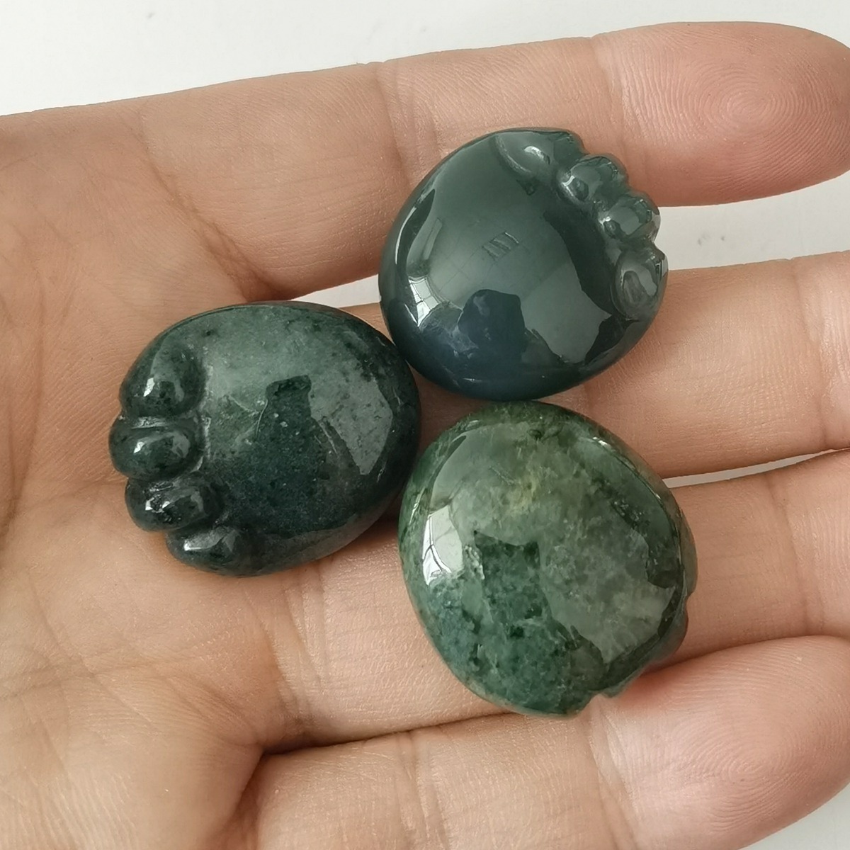 Fancy Jasper Children Foot Palm Gemstone for Decor Handmade Craved Reiki Healing Treatment Gemstone Ornament