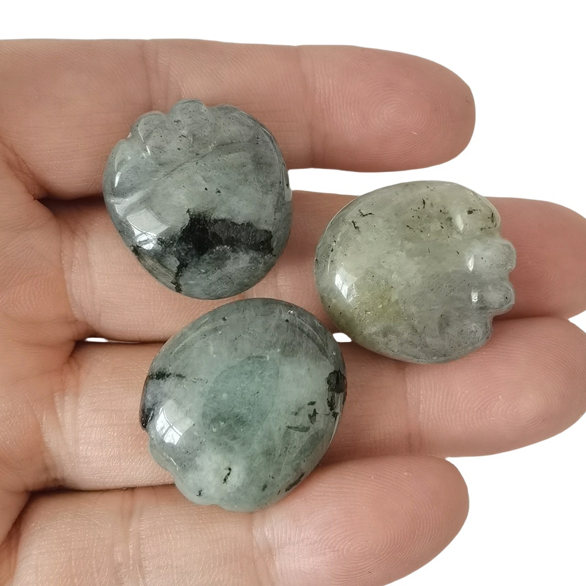 Labradorite  Children Foot Palm Gemstone for Decor Handmade Craved Reiki Healing Treatment Gemstone Ornament