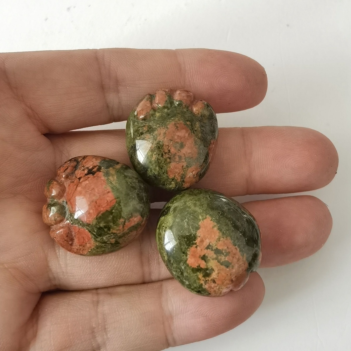 Children Foot Palm Gemstone for Decor Handmade Craved Reiki Healing Treatment Gemstone Ornament