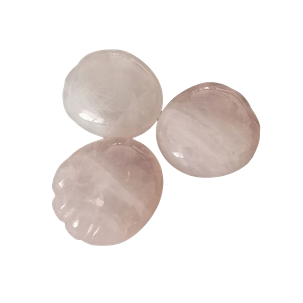 Rose Quartz Children Foot Palm Gemstone for Decor Handmade Craved Reiki Healing Treatment Gemstone Ornament