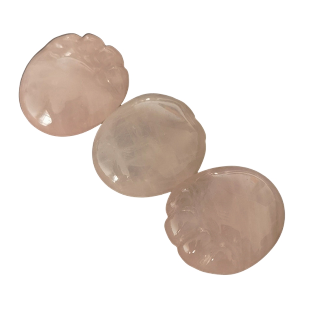 Rose Quartz Children Foot Palm Gemstone for Decor Handmade Craved Reiki Healing Treatment Gemstone Ornament