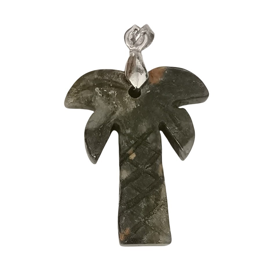 Coconut Tree Stone Pendant for DIY Making Jewelry Necklace hanmade Craved Crystal Collection  20x28mm