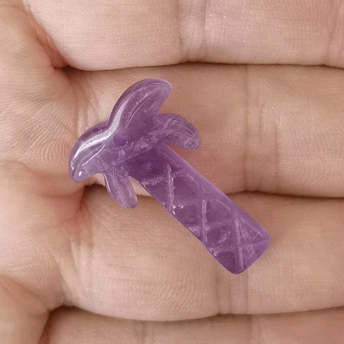 Amethyst Coconut Tree Stone Pendant for DIY Making Jewelry Necklace hanmade Craved Crystal Collection  20x28mm