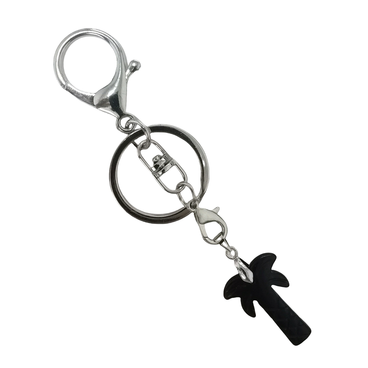 Coconut Tree Stone Pendant Keychain hanmade Craved Crystal Life of Tree Plant Keyring