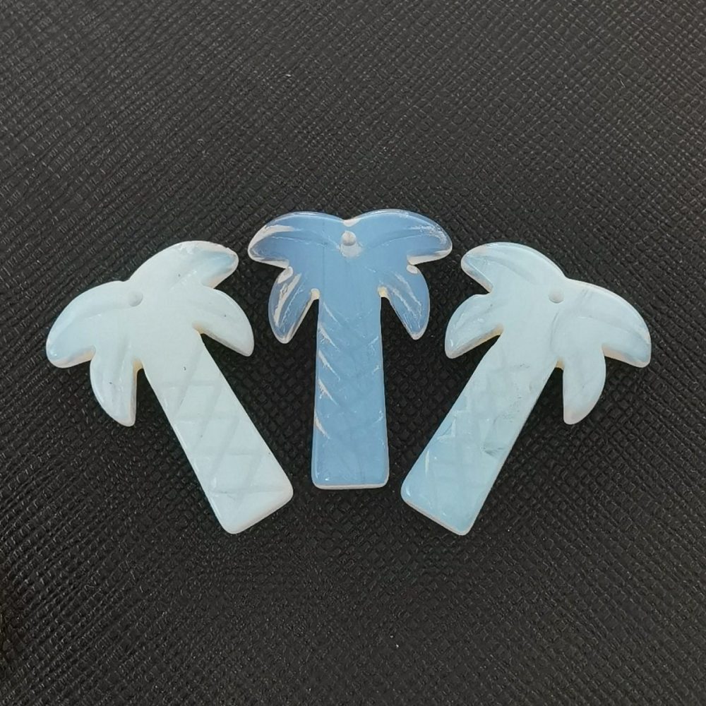 Syn.Opalite Coconut Tree Stone Pendant for DIY Making Jewelry Necklace hanmade Craved Crystal Collection  20x28mm