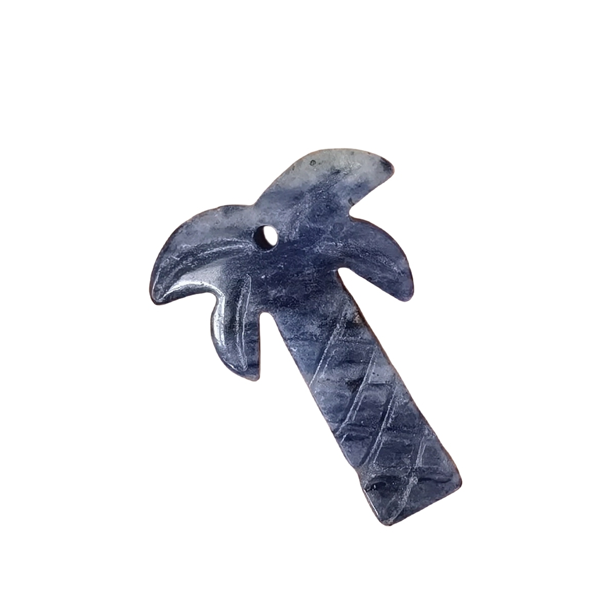 Sodalite Coconut Tree Stone Pendant for DIY Making Jewelry Necklace hanmade Craved Crystal Collection  20x28mm