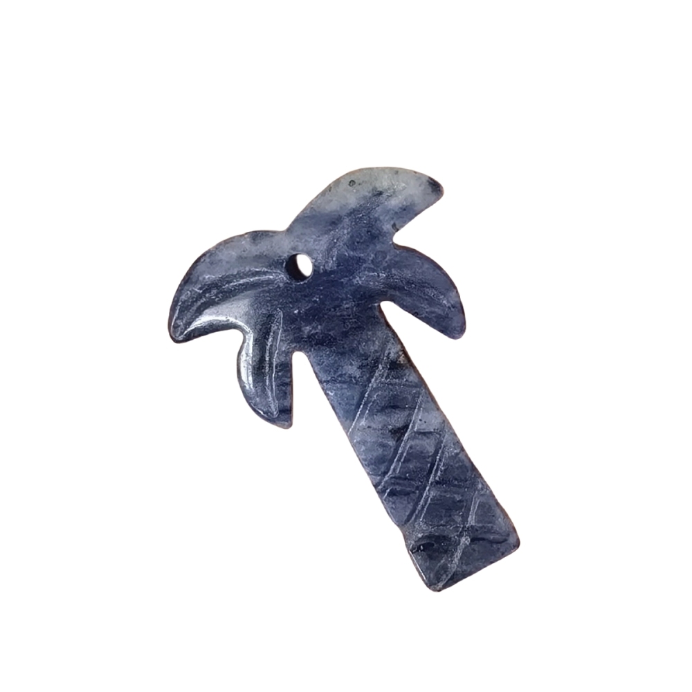 Sodalite Coconut Tree Stone Pendant for DIY Making Jewelry Necklace hanmade Craved Crystal Collection  20x28mm