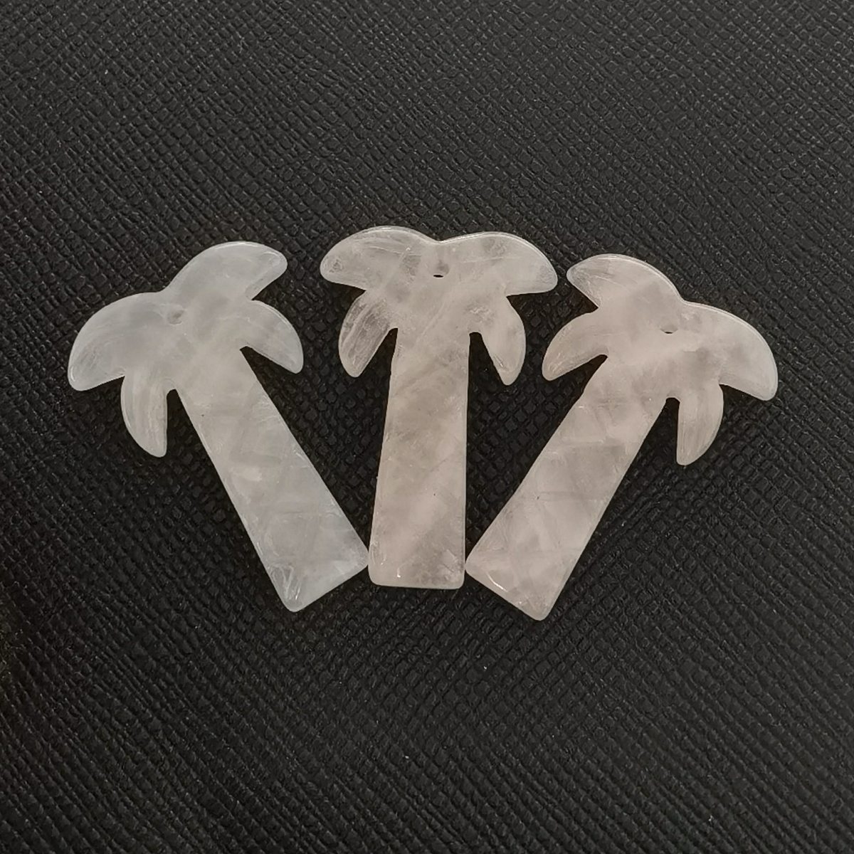 Rose Quartz Coconut Tree Stone Pendant for DIY Making Jewelry Necklace hanmade Craved Crystal Collection  20x28mm