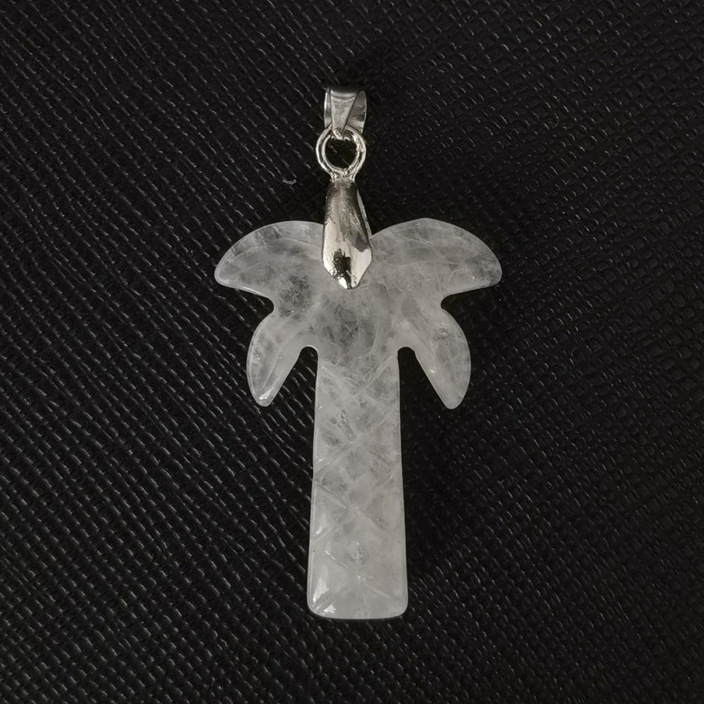 Coconut Tree Stone Pendant for DIY Making Jewelry Necklace hanmade Craved Crystal Collection  20x28mm